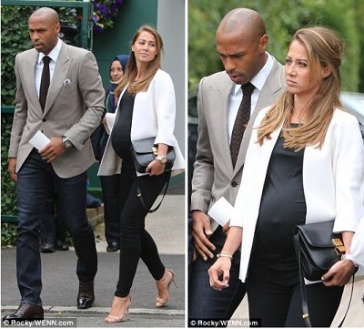 Thierry Henry's pregnant girlfriend Andrea Rajacic shows off her