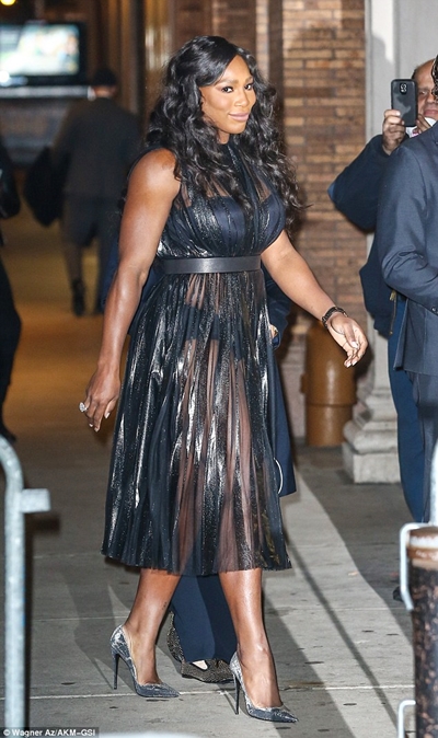 Serena Williams Flashes Underwear in Semi Sheer Dress at Glamour