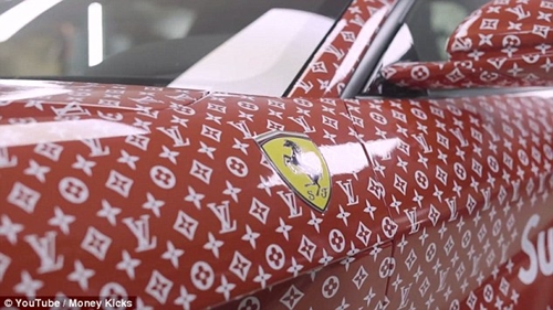 Dubai's Billionaire's teenage son gets a £200,000 Ferrari covered in Louis  Vuitton print, despite being too young to drive (Photos/Video)
