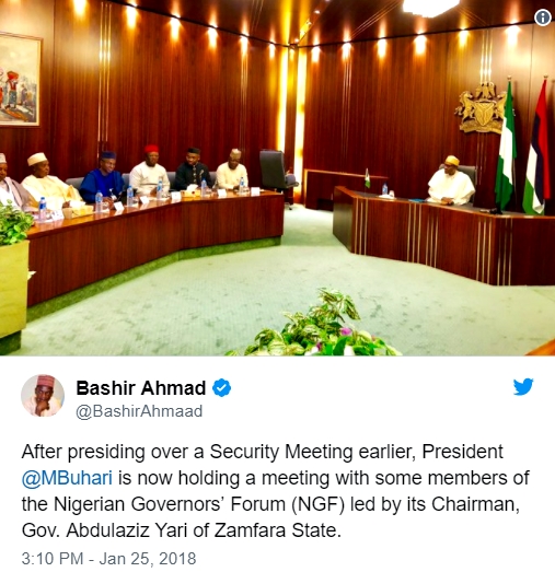 BREAKING News President Buhari Nigerian Governors In Closed Door