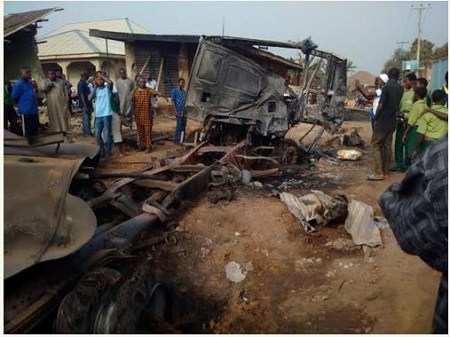 See Photos Of Gas Truck Explosion In Ogun State