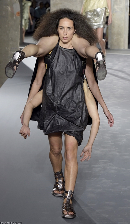 Most Weird Runway Ever? Photos of Models Carrying Each Other at Paris