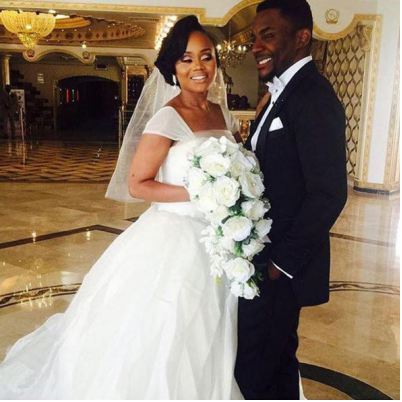 Ebuka Obi-Uchendu's Wife Shows Off Cleavage in Wedding Dress (Photo)