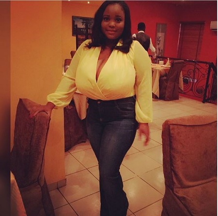 Omg! Pretty Lady With Huge Breast Causes Commotion Online (See Photos)