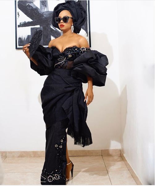 Toke Makinwa Stuns In Cleavage-baring Suit Gown - Celebrities - Nigeria