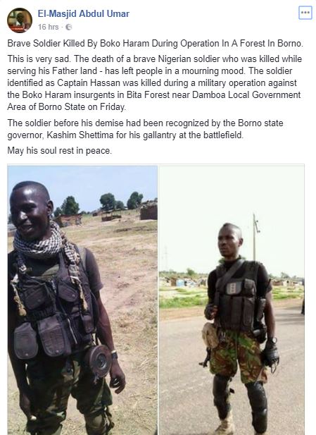 Young Nigerian Soldier Killed By Boko Haram Terrorists In A Forest In ...