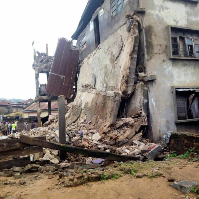 No Less Than Two Persons Affected After Weakened 3-Storey Building Collapses In Ibadan - Photo/Image