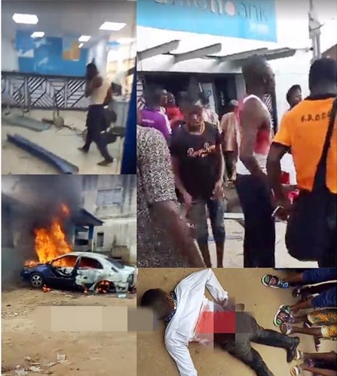 Bank Worker, Policeman Killed As Armed Robbers Attack Popular Bank In Ekiti State (Photos)