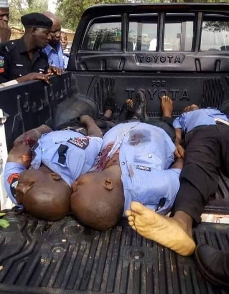 Graphic Photos Of Three Policemen Reportedly Killed By Kidnappers In Sokoto