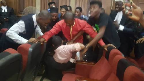 Omoyele Sowore being dragged in court