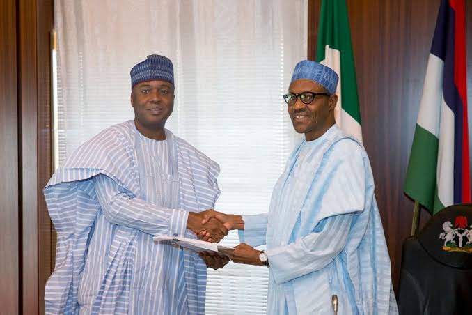 Bukola Saraki and Muhammadu Buhari