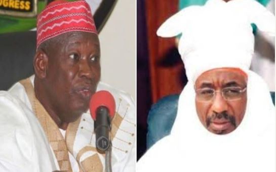 Abdullahi Umar Ganduje, governor of Kano State, and Muhammad Sanusi II,