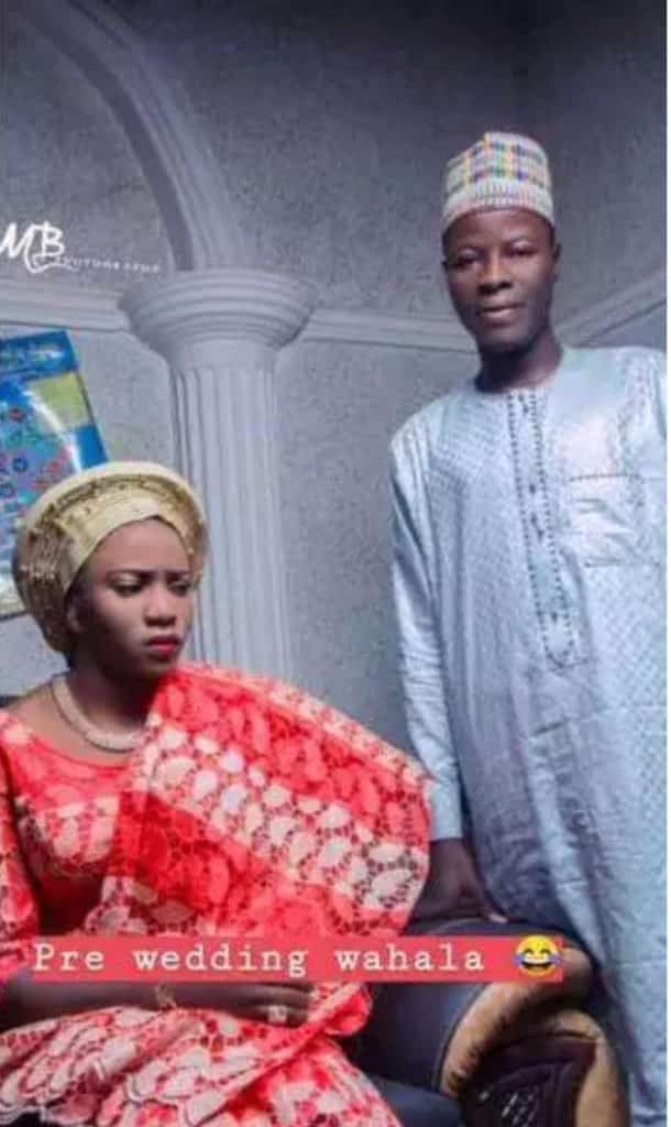 Bride looking angry in pre-wedding photos