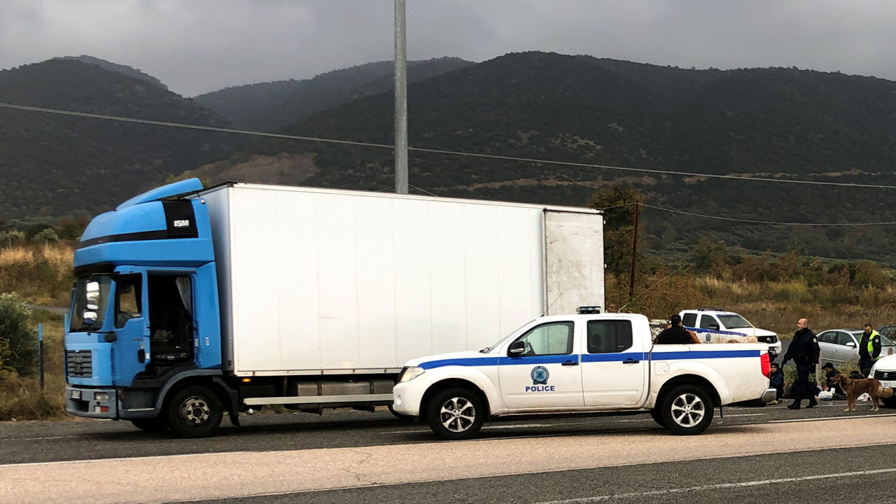 migrants in Greece refrigerated truck