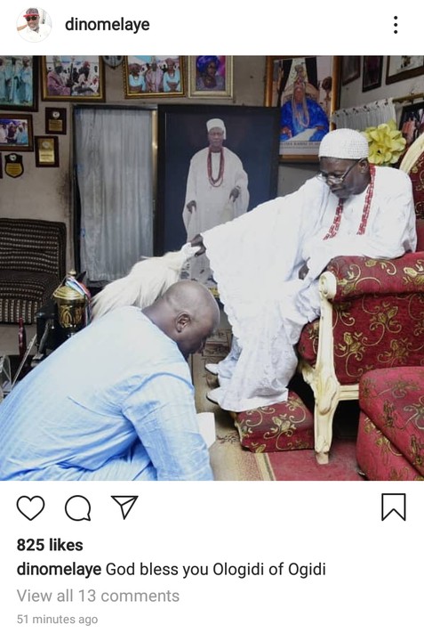 Controversial politician, Dino Melaye bows for King of Kogi