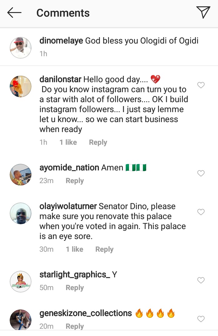 Controversial politician, Dino Melaye bows for King of Kogi