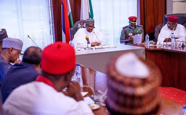 President Buhari with members of EAC