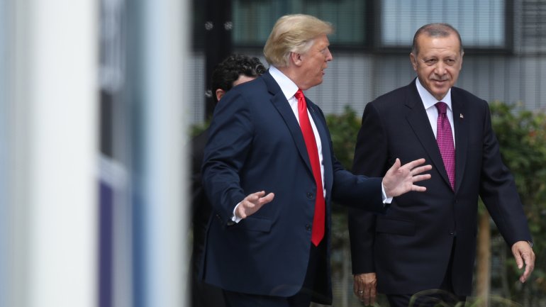 US President Donald Trump and Turkey's leader Recep Erdogan 