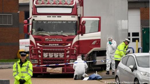 Dead body in lorry trailer