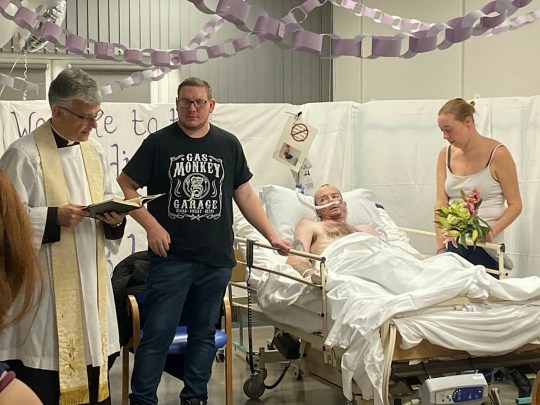 man marries from hospital bed