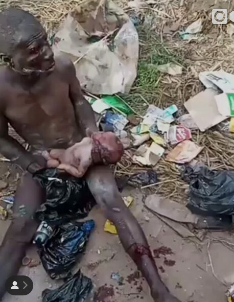 Suspected ritualist beaten to a pulp after he was found with a baby in Ogun state