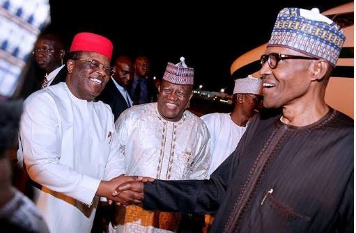 Governor Dave Umahi, and President Muhammadu Buhari