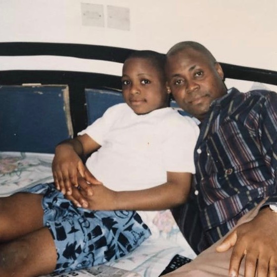 Davido and his father many years ago in Atlanta, USA