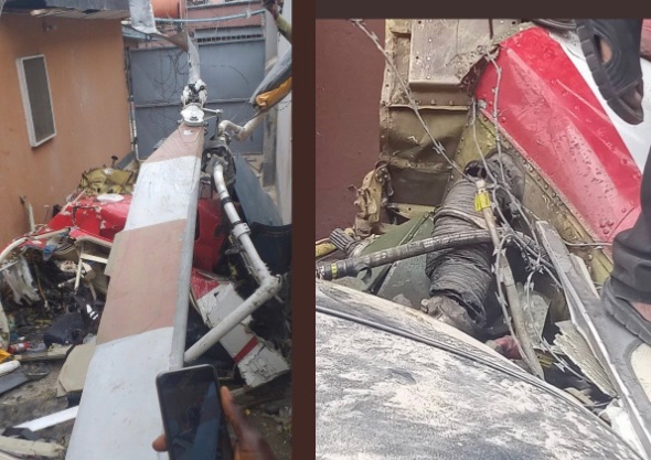 The helicopter crashed into a residential building in Lagos