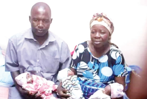 The woman gave birth to five babies after many years of childlessness