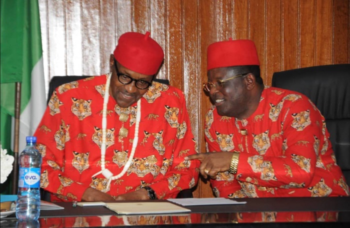 President Muhammadu Buhari and David Umahi