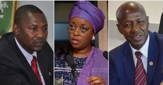 Abubakar Malami, Diezani Alison-Madueke and Ibrahim Magu