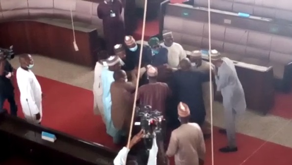 Kaduna House of Assembly members fighting over mace and impeachment of Deputy Speaker