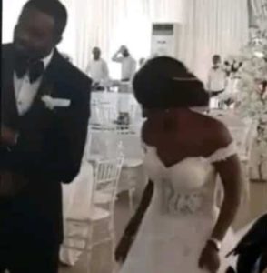 The couple danced into an empty reception hall