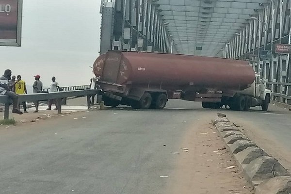 Tanker falls