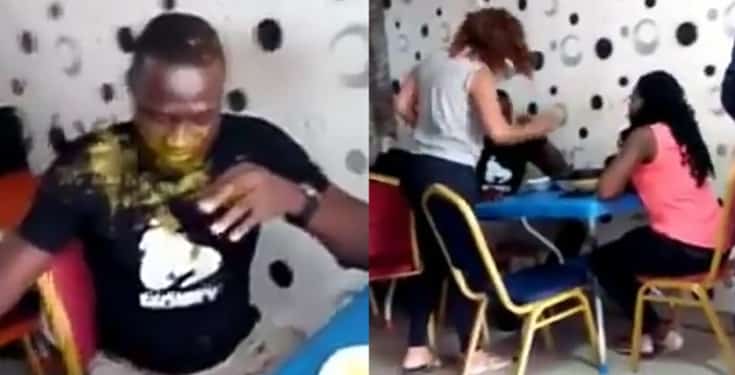 The man was disgraced in public by his wife after she caught him cheating