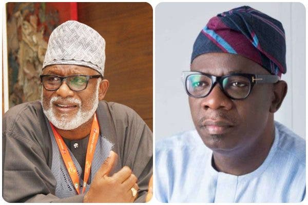 Ondo state governor, Oluwarotimi Akeredolu and Deputy, Mr. Agboola Ajayi