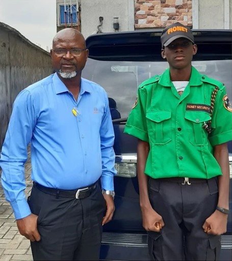 Felix Obazee and his son