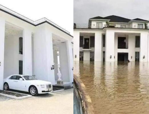 The house before it was submerged by flood