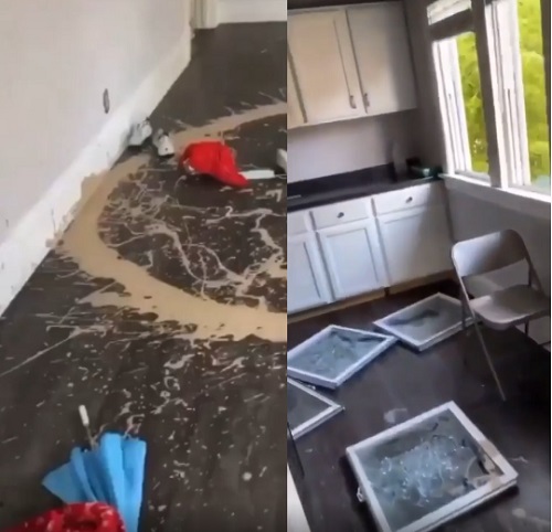 Property damaged by an angry fan