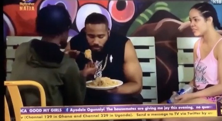 Laycon and Kiddwaya eating after Erica's disqualification