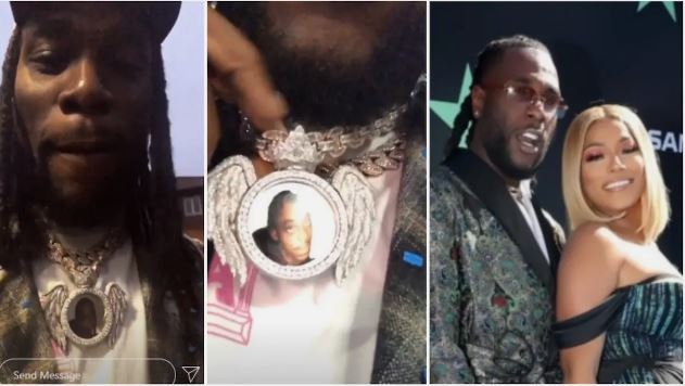 Burna Boy shows off chain his girlfriend bought for him