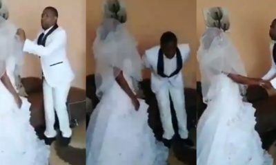 The groom began speaking in tongues after being told to kiss his bride