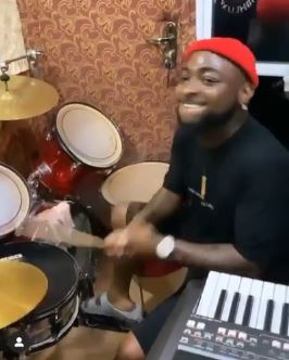 Davido drumming inside church