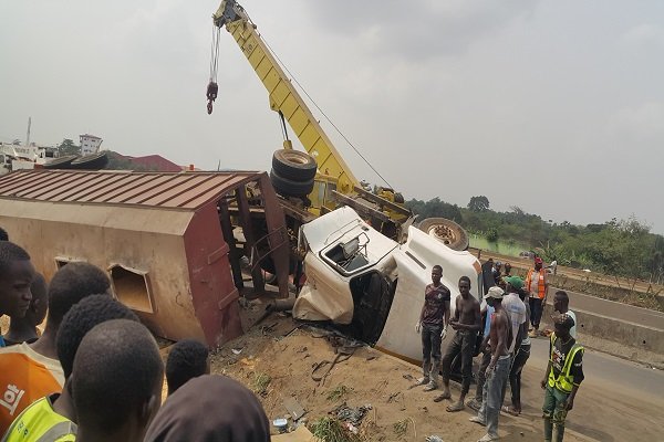 Derailed truck