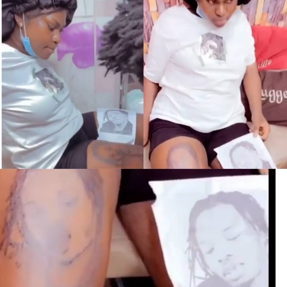 Chai!!! Naira Marley's 'first daughter' tattoos his face on her a*s to  celebrate his birthday {swipe left} - A Cameroonian lady kno... | Instagram