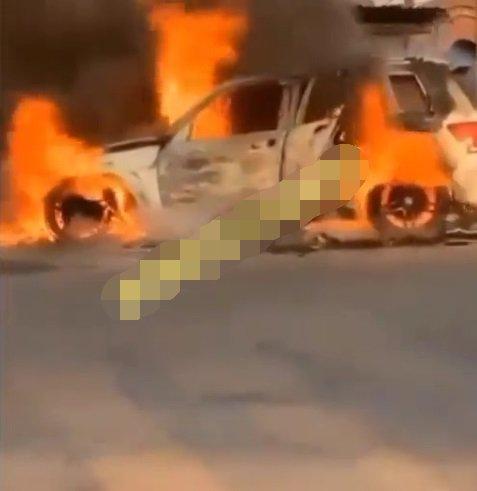 The car burnt after she flaunted it