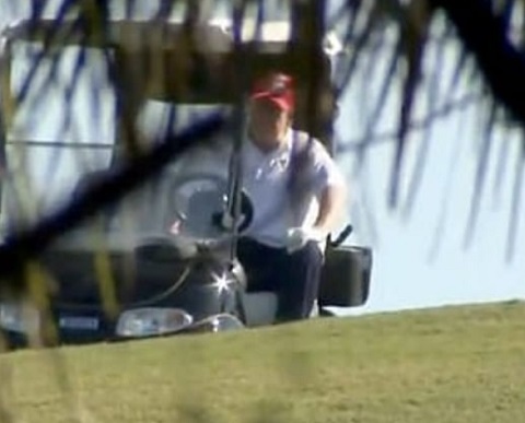 Donald Trump spotted playing golf after leaving office