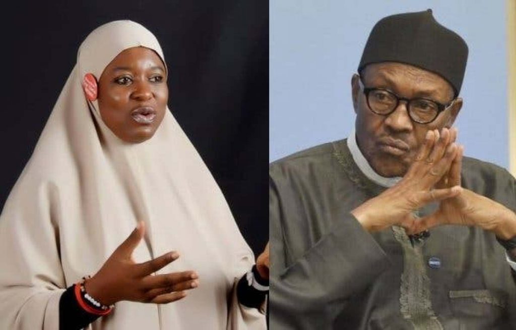 Aisha Yesufu and Muhammadu Buhari