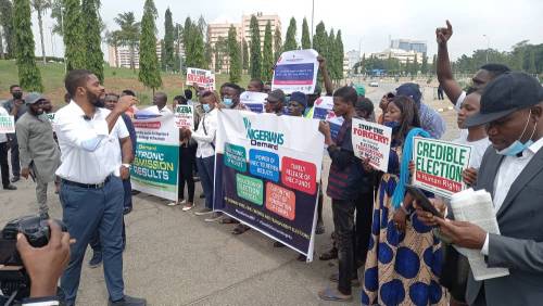 Protest in Abuja over Electoral Amendment Bill