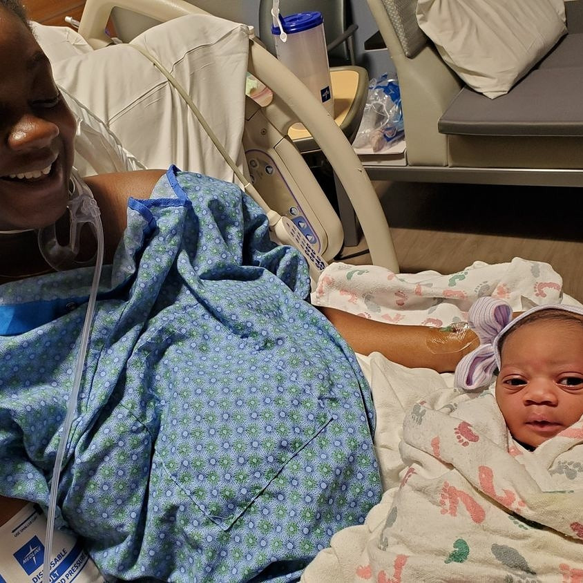 Adeola welcomes baby girl